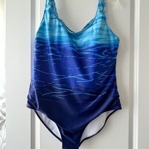 Blue Gradient One-Piece Swimsuit